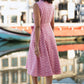 Yumi Red Broderie Anglaise Embroidered Sleeveless Shirt Dress