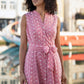 Yumi Red Broderie Anglaise Embroidered Sleeveless Shirt Dress