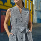 Yumi Black Broderie Anglaise Embroidered Sleeveless Shirt Dress