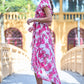 Yumi Ivory Floral Wrap Dress With Dipped Hem