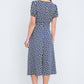 Yumi Navy Floral Midi Shirt Dress