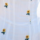 Yumi White Cotton Sunflower Embroidered Midi Dress