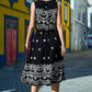 Yumi Black Embroidered Midi Skirt
