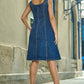 Yumi Blue Stretch Denim Panel Fitted Dress