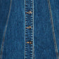 Yumi Blue Stretch Denim Panel Fitted Dress