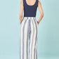 Yumi White Linen Mix Cropped Trousers With Tie Belt