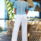 Yumi White Wide Leg Trousers
