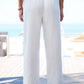 Yumi White Wide Leg Trousers