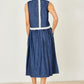 Yumi Blue Denim Chambray Gathered Midi Skirt