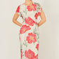 Yumi Ivory Poppy Print Midi Mesh Dress