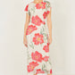 Yumi Ivory Poppy Print Midi Mesh Dress