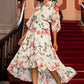 Yumi Ivory Floral Print Wrap Midi Dress With Dipped Hem