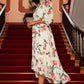 Yumi Ivory Floral Print Wrap Midi Dress With Dipped Hem