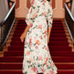 Yumi Ivory Floral Print Wrap Midi Dress With Dipped Hem