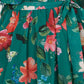 Yumi Green Floral Kimono Wrap Dress With Dip Hem