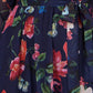 Yumi Navy Floral Kimono Wrap Dress With Dip Hem