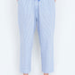 Yumi Blue Cotton Stripe Cropped Trousers