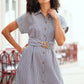 Yumi Black Gingham Relaxed Shirt Dress With Matching Belt