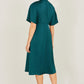 Yumi Green Satin Midi Kimono Dress