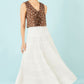 Yumi White Double Cotton Tiered Boho Maxi Skirt