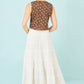 Yumi White Double Cotton Tiered Boho Maxi Skirt