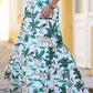 Yumi White Animal Print Cotton Tiered Maxi Skirt
