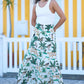 Yumi White Animal Print Cotton Tiered Maxi Skirt