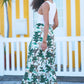 Yumi White Animal Print Cotton Tiered Maxi Skirt
