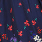 Yumi Navy Floral Mirror Wrap Dress With Dip Hem