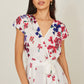 Yumi Ivory Floral Mirror Wrap Dress With Dip Hem