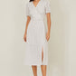 Yumi White Spot Print Wrap Tea Dress