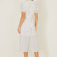 Yumi White Spot Print Wrap Tea Dress