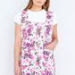 Yumi Pink Retro Floral Cotton Stretch Pinafore Dress