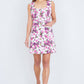 Yumi Pink Retro Floral Cotton Stretch Pinafore Dress