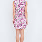 Yumi Pink Retro Floral Cotton Stretch Pinafore Dress