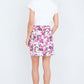 Yumi Pink Retro Floral Cotton Stretch Mini Skirt