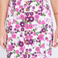 Yumi Pink Retro Floral Cotton Stretch Mini Skirt