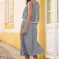 Yumi Black Gingham Cotton Top With Lace Trims