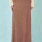 Yumi Brown Viscose Maxi Skirt