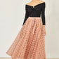 Yumi Blush Pink Spot And Rose Tulle Skirt