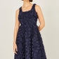 Yumi Navy Applique Floral Skater Dress