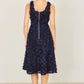 Yumi Navy Applique Floral Skater Dress