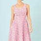 Yumi Pink Applique Floral Skater Dress