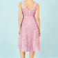 Yumi Pink Applique Floral Skater Dress