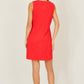 Yumi Red Viscose Button Detail Shift Dress