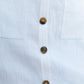 Yumi White Viscose Button Detail Shift Dress