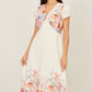 Yumi Pink Border Floral Midi Dress