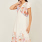 Yumi Pink Border Floral Midi Dress
