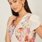 Yumi Pink Border Floral Midi Dress