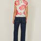 Yumi Ivory Poppy Print Mesh Top